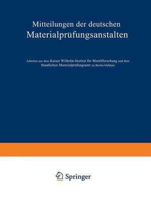 Mitteilungen der deutschen Materialprüfungsanstalten