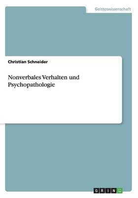 Nonverbales Verhalten Und Psychopathologie