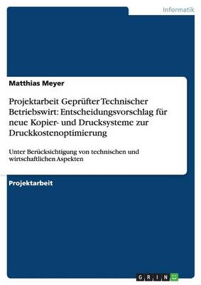 Projektarbeit Geprufter Technischer Betriebswirt