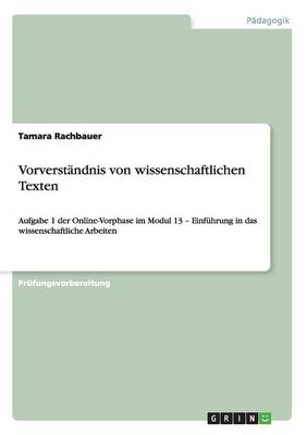 Vorverstandnis von wissenschaftlichen Texten