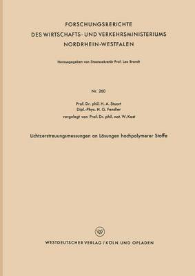 Lichtzerstreuungsmessungen an Loesungen hochpolymerer Stoffe