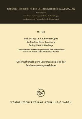 Untersuchungen zum Leistungsvergleich der Feinbearbeitungsverfahren