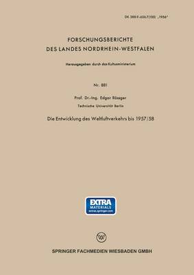 Die Entwicklung des Weltluftverkehrs bis 1957/58