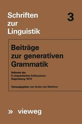 Beiträge zur generativen Grammatik