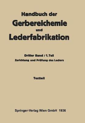 Zurichtung und Prüfung des Leders -Textteil