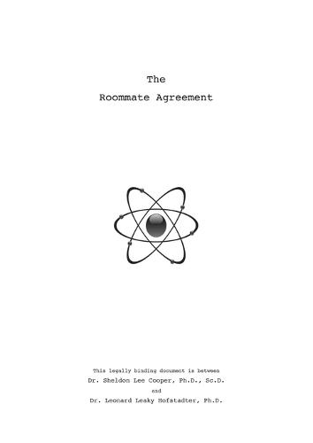 Sheldon's Roommate Agreement