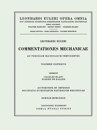 Commentationes mechanicae ad theoriam machinarum pertinentes 2nd part