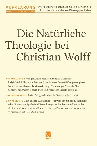 Die -Natürliche Theologie bei Christian Wolff