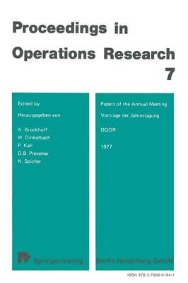 Vorträge der Jahrestagung 1977 / Papers of the Annual Meeting 1977 DGOR