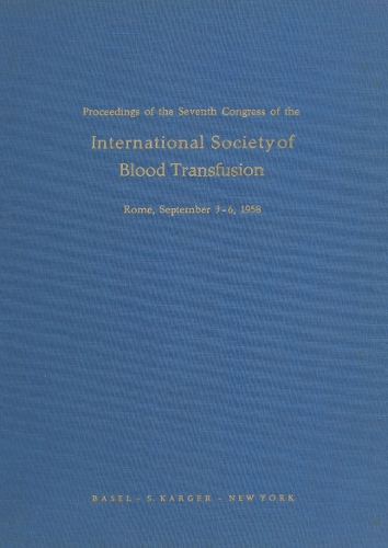 International Society of Blood Transfusion, 7th Congress 1958