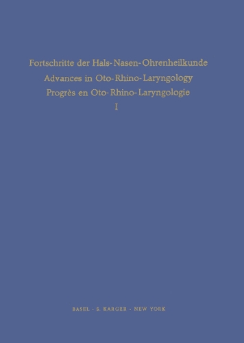 Fortschritte der Hals-Nasen-Ohrenheilkunde