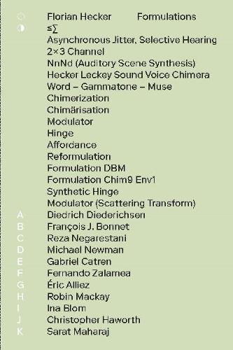 Florian Hecker. Formulations