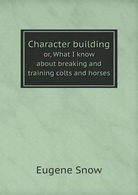 Character building or, What I know about breaking and training colts and horses