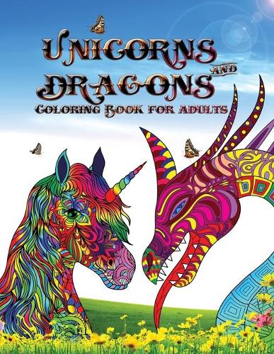 Unicorns and dragons - coloring book for adults