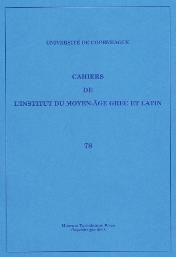 Cahiers de l'Institut du Moyen-Âge Grec et Latin
