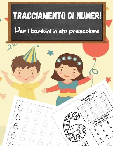 Libro di ricalco dei numeri per bambini in eta prescolare