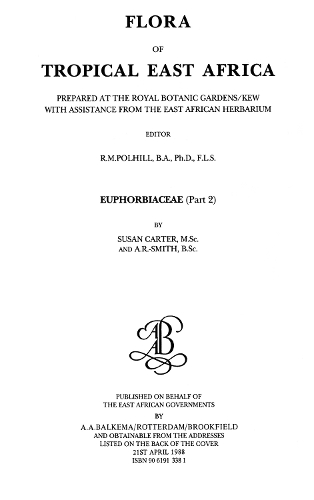 Flora of Tropical East Africa - Euphorbiac v2 (1988)