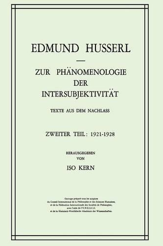 Zur Phänomenologie der Intersubjektivität