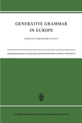 Generative Grammar in Europe