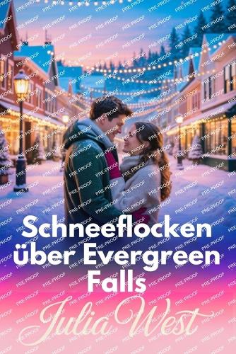 Schneeflocken über Evergreen Falls