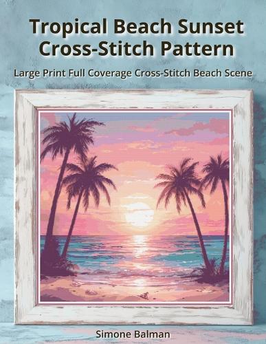 Tropical Beach Sunset Cross-Stitch Pattern