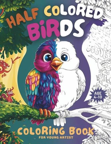 Half Colored Birds Coloring Book