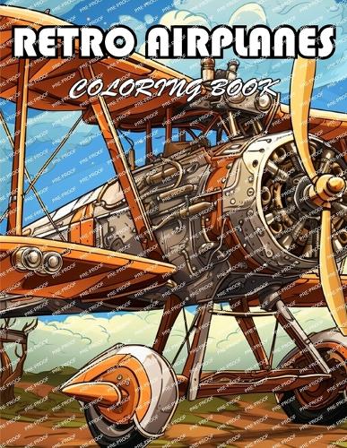Retro Airplanes Coloring Book