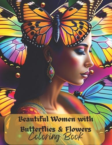 Beautiful Women with Butterflies & Flowers