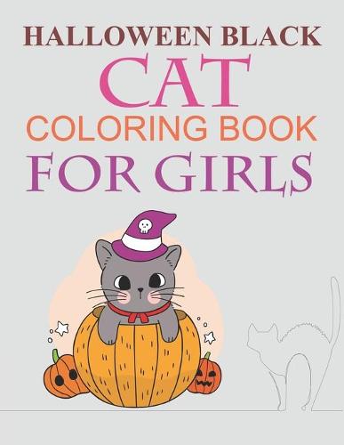 Halloween Black cat Coloring Book For Girls