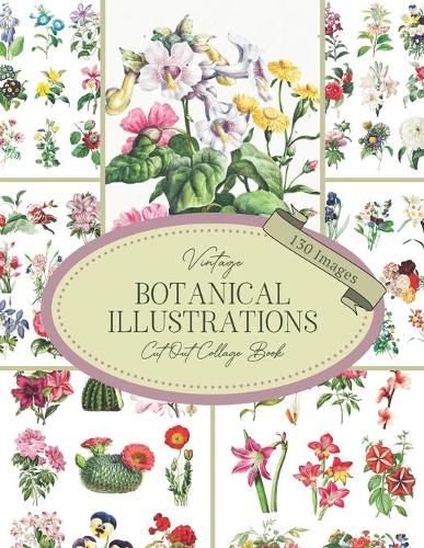 Vintage Botanical Illustrations Cut Out Collage Book