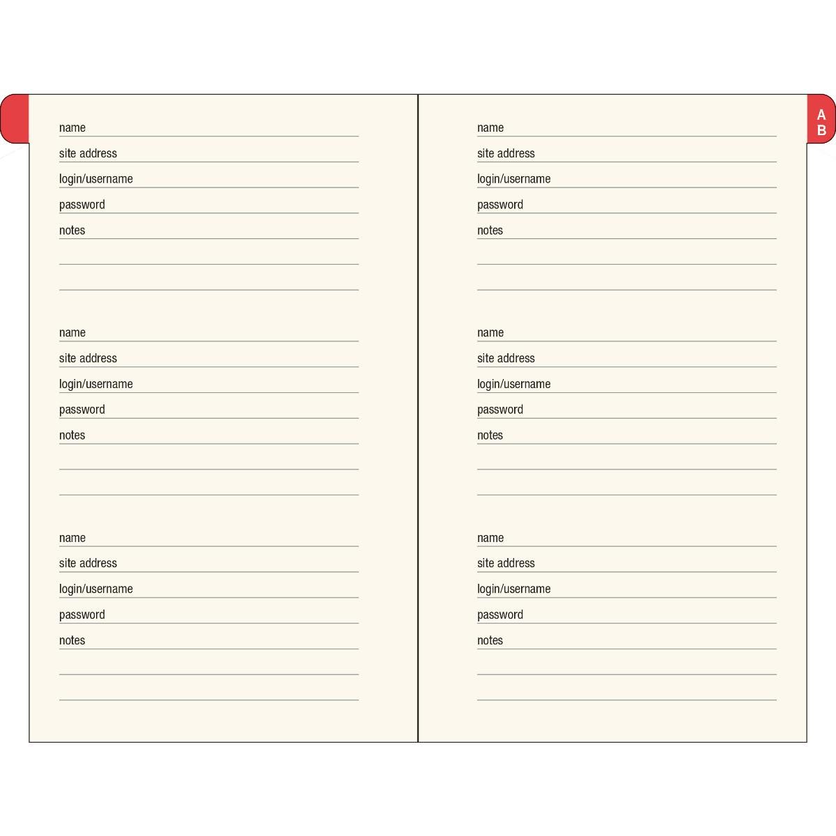 Address & Password Logbook- Mushroom