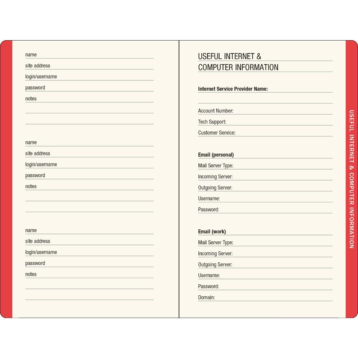 Address & Password Logbook- Mushroom