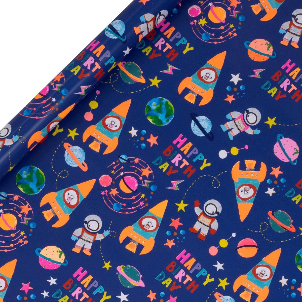 Space Rockets 2M Roll Wrap