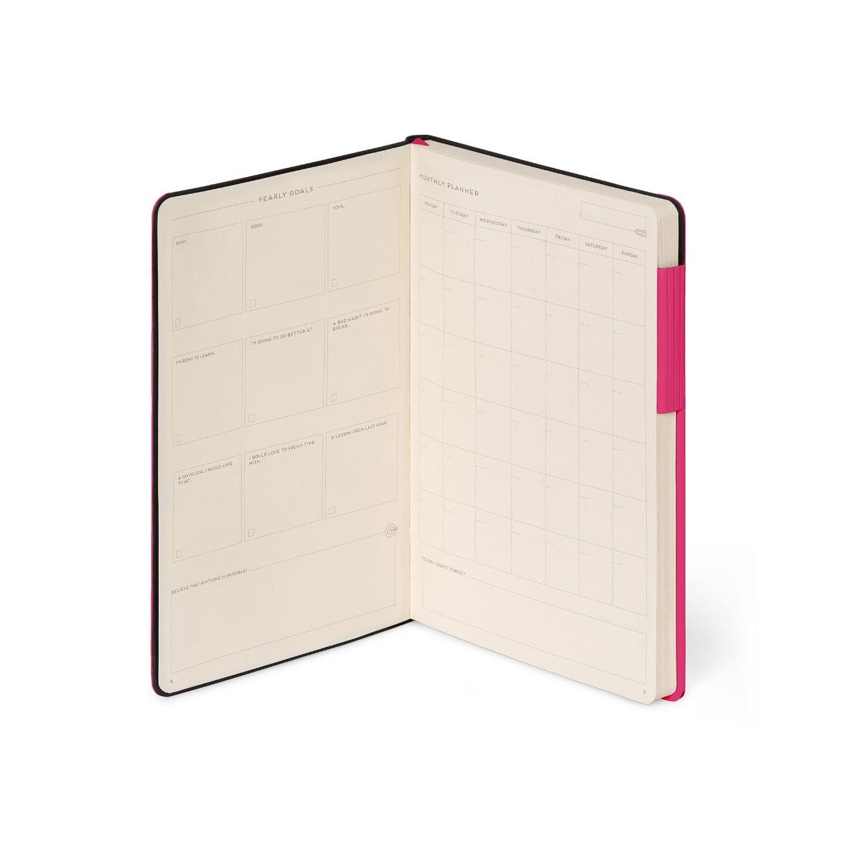 Raspberry Lined Medium Notebook