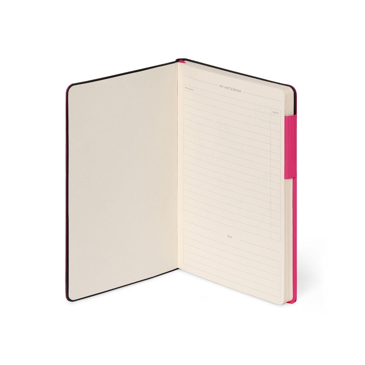 Raspberry Lined Medium Notebook
