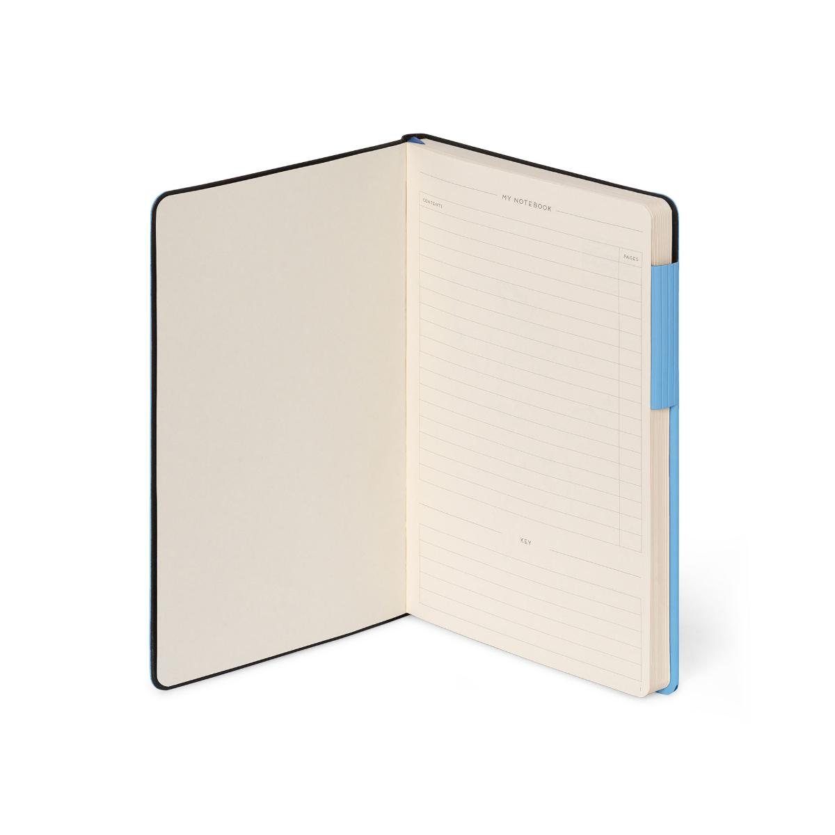 Retro Blue Plain Medium Notebook