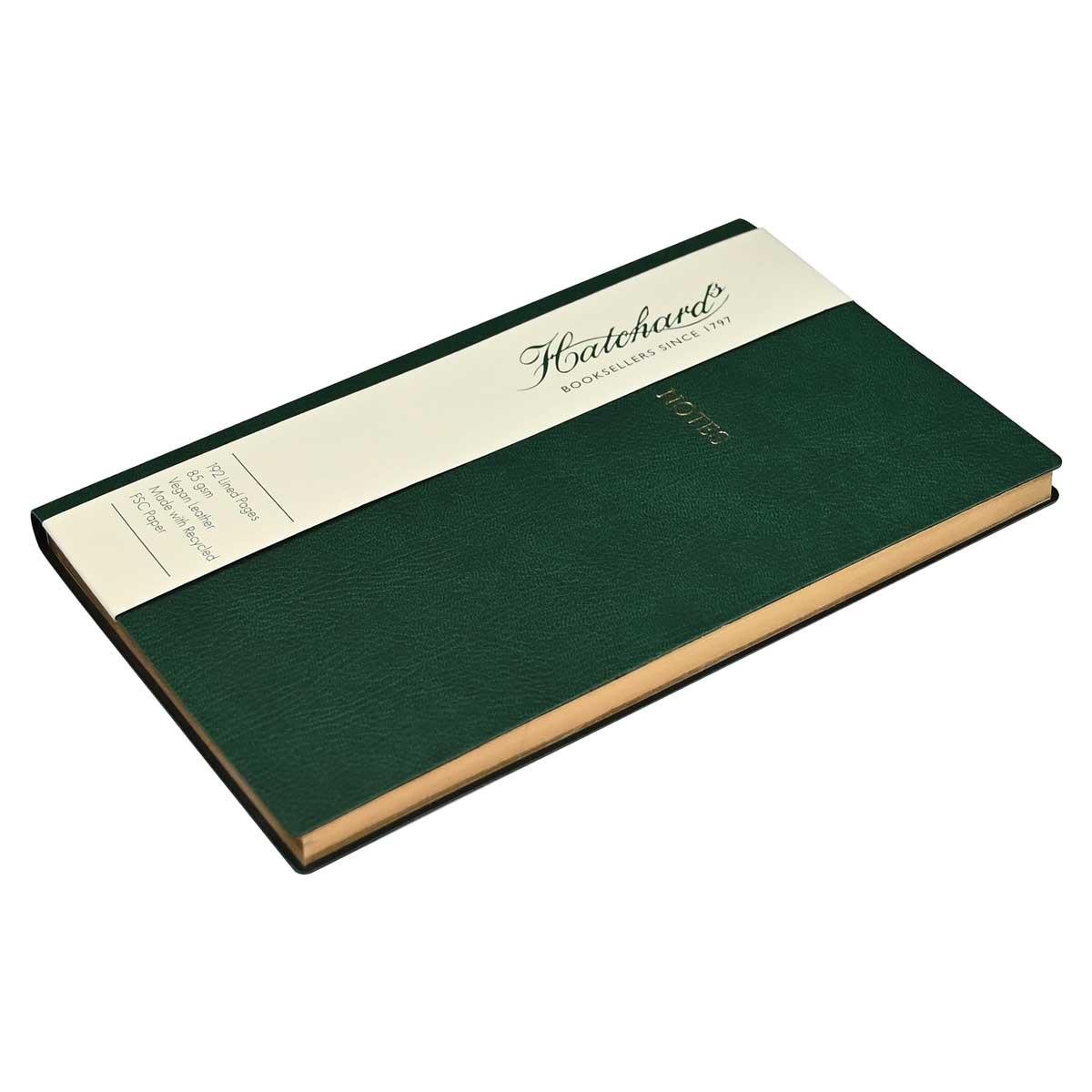 Hatchards Emerald Lined Notes Vegan A5 Notebook