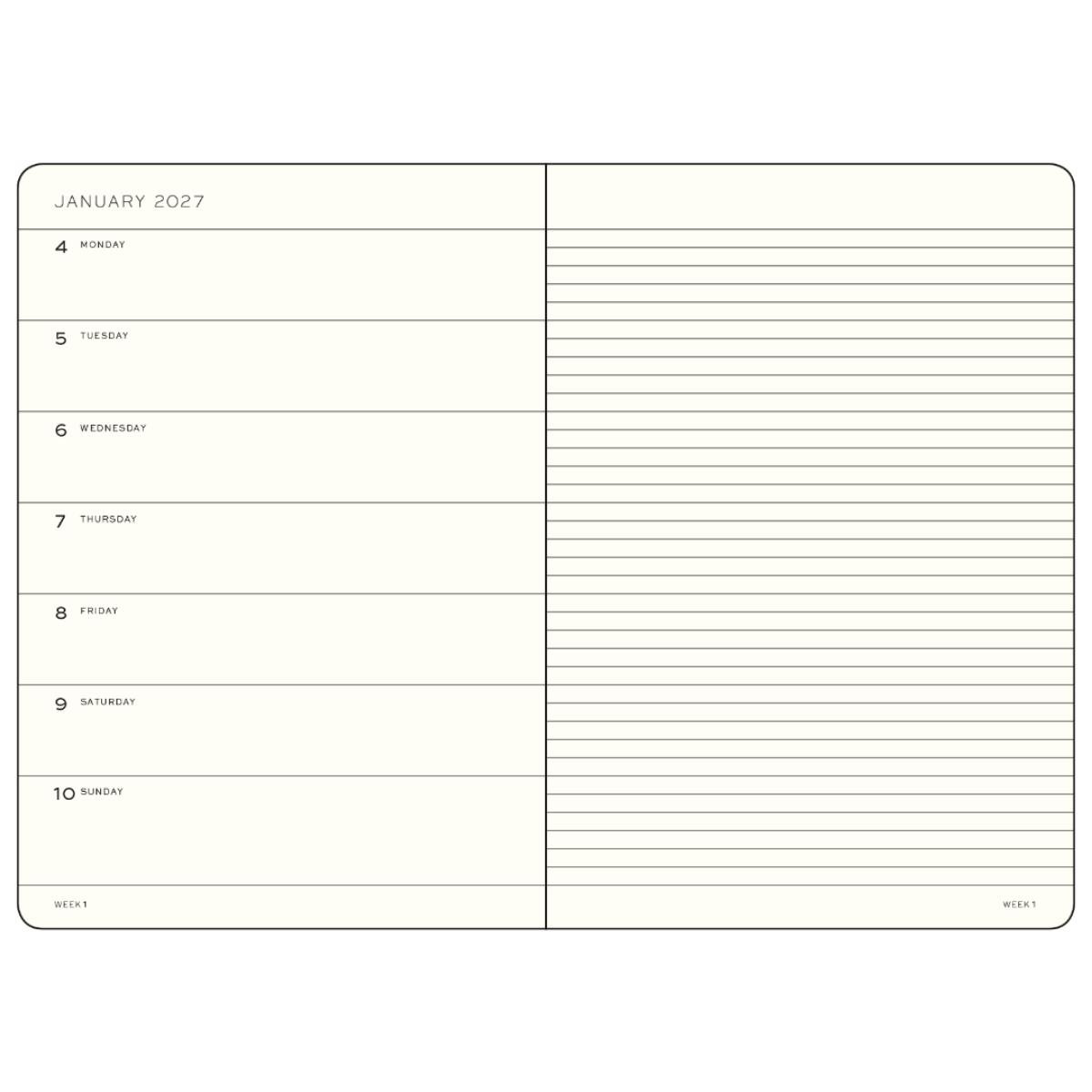 Sunflower Pkt Weekly Notes Soft Diary 2027