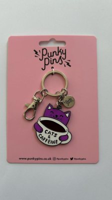 Cats & Caffeine Keyring