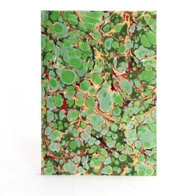 Marmor A5 Lined Notebook Green and Coral