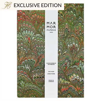 Marmor A5 Green & Coral Bouquet Lined Notebook