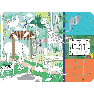 Jungle Colouring Fun & Games Mat