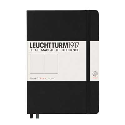 Black Medium Plain Notebook